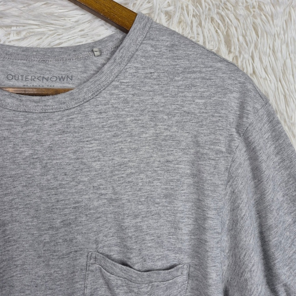 Outerknown Sojourn Tee Mens Large Gray Organic Pima Cotton Pocket T-Shirt - Picture 2 of 7